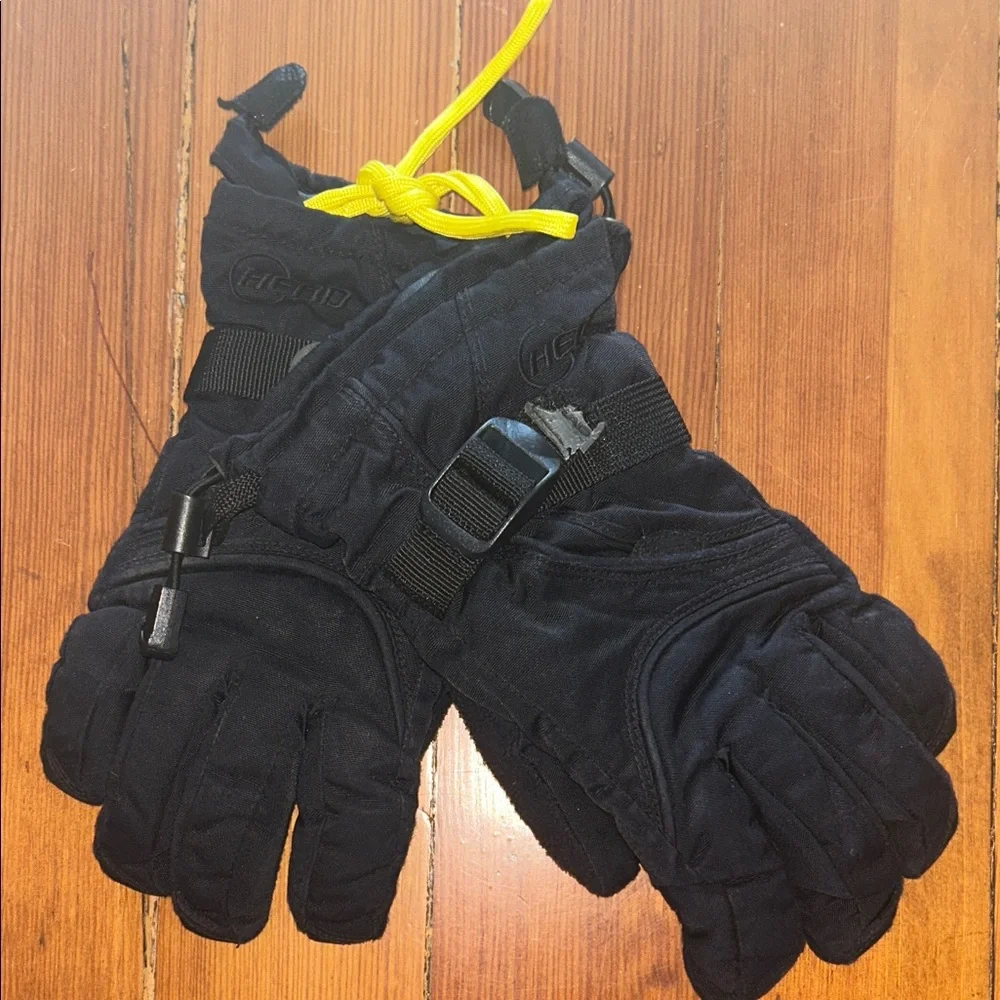 Head Black Insulated Ski Gloves with wrist strap